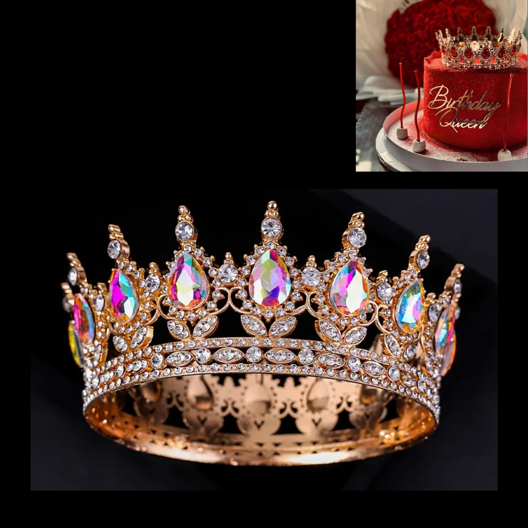 Colourful Rhinestone Cake Crown