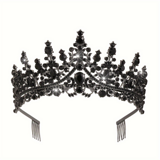 Black Rhinestone Bridal Crown