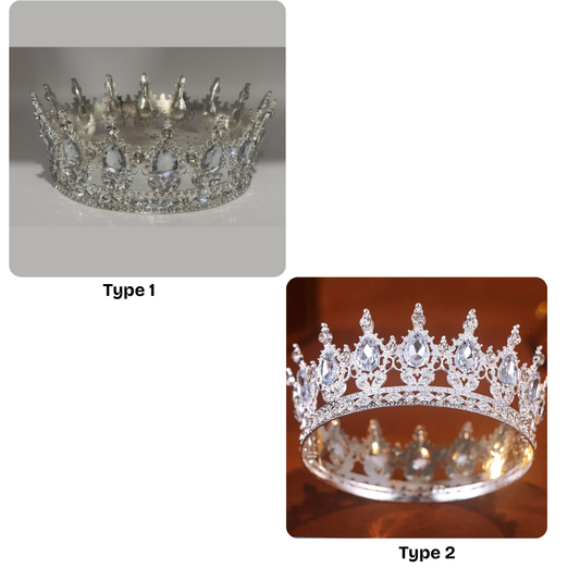 Silver Rhinestone Cake Crown