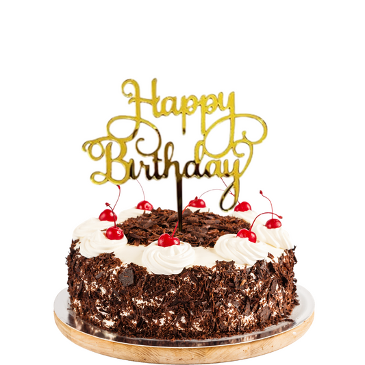 Happy Birthday Gold Cake Topper for Birthday Cake Decoration