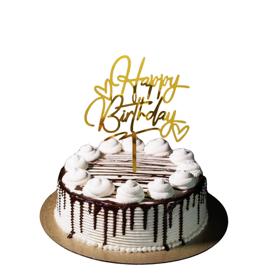 1pcs Gold Happy Birthday Cake Topper