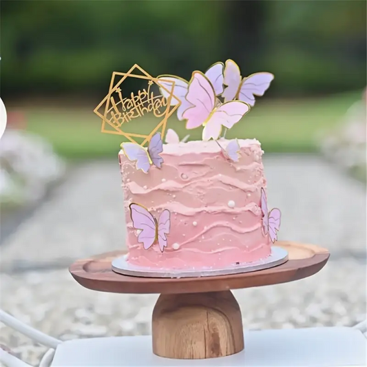 1pcs Happy Birthday Gold Acrylic Cake Topper