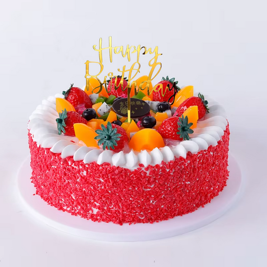 1pcs Happy Birthday Gold Acrylic Cake Topper