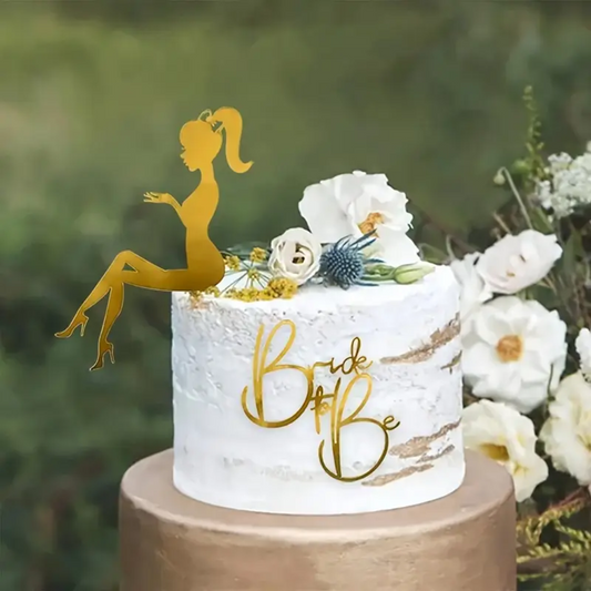 2pcs Gold Bride to be Cake Topper