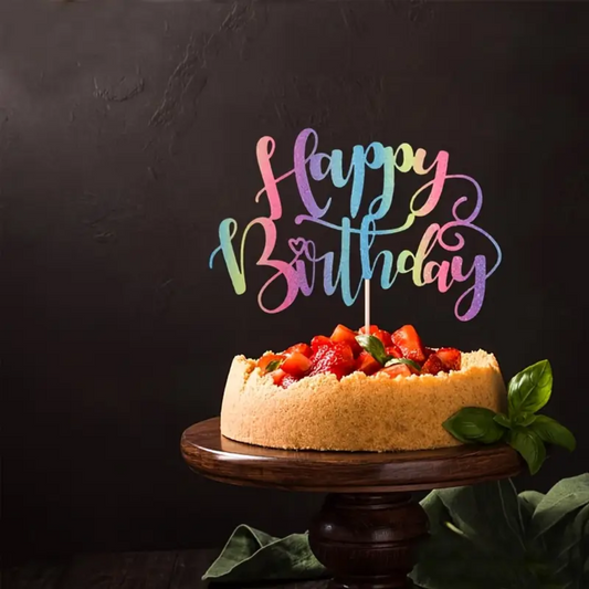 1pcs Rainbow Happy birthday cake Topper