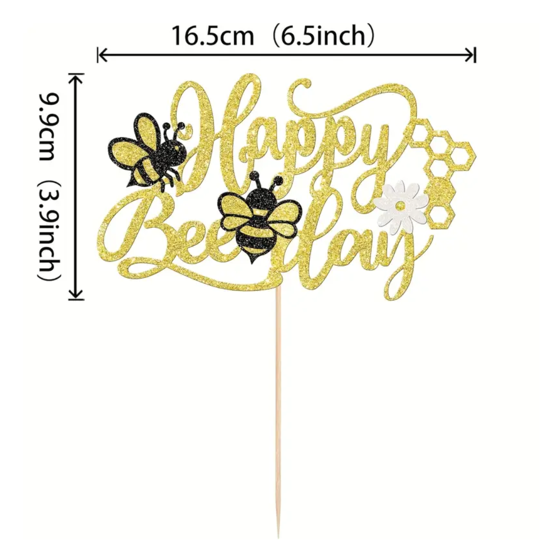 Bumble Bee Happy Bee Day Cake Topper