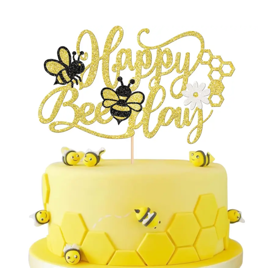 Bumble Bee Happy Bee Day Cake Topper