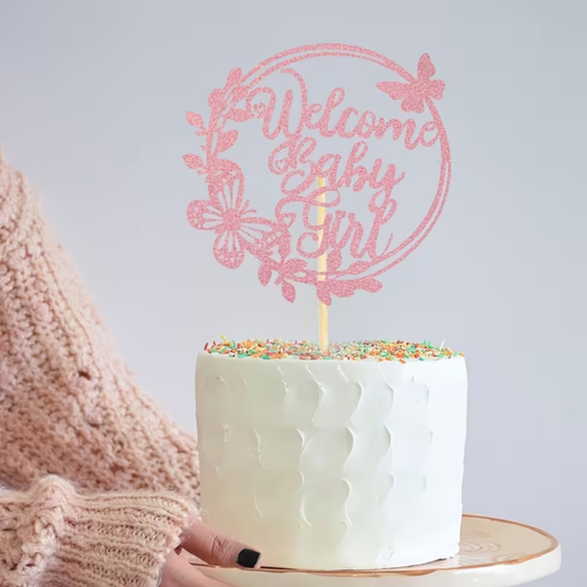 Welcome Baby Girl Cake Topper