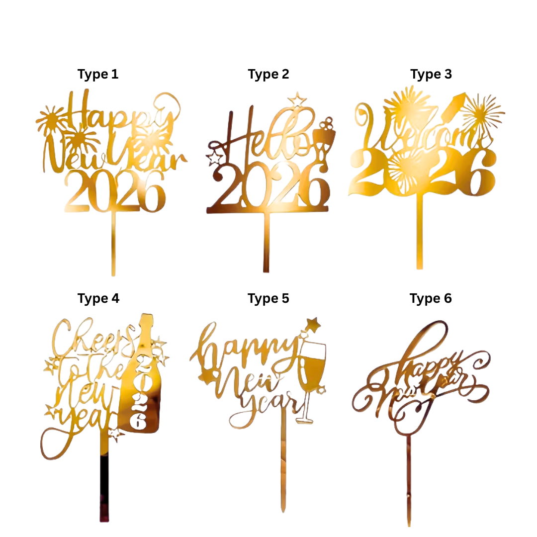 Happy New Year Cake Topper