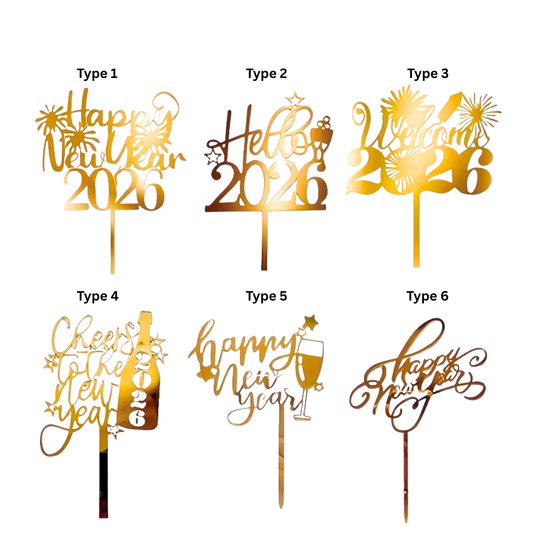 Happy New Year Cake Topper