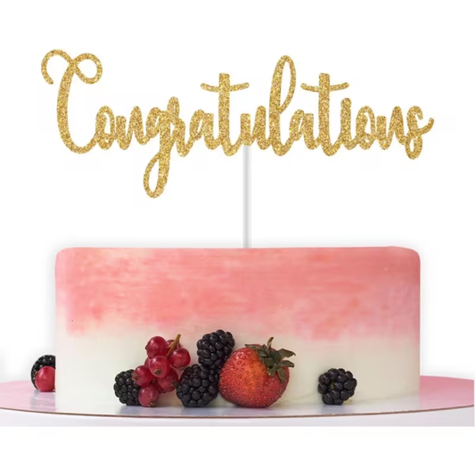 1pc Congratulations Glitter Cake Topper