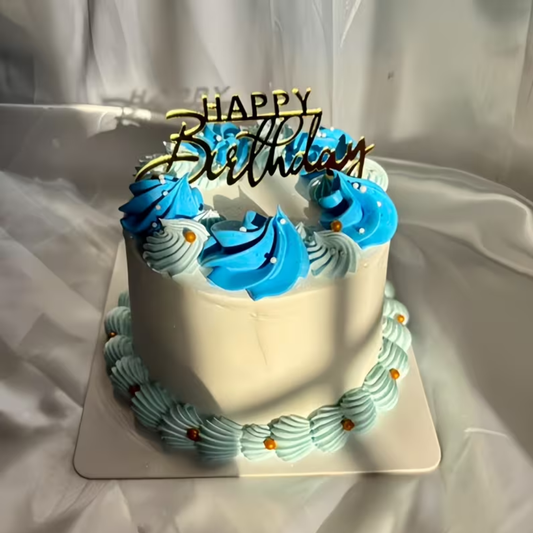 1pcs Gold Happy Birthday Cake Topper