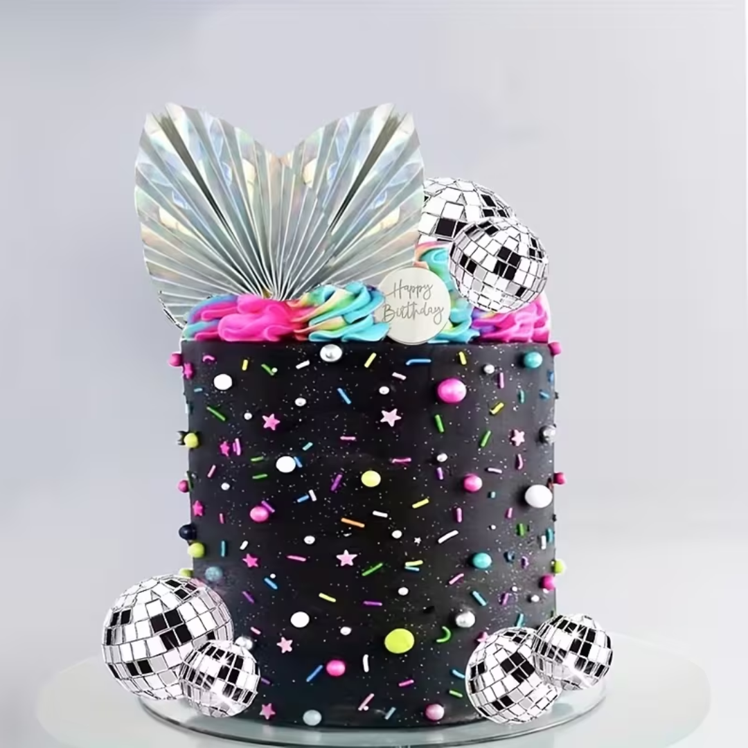 19pcs Disco Ball Happy Birthday Cake Topper