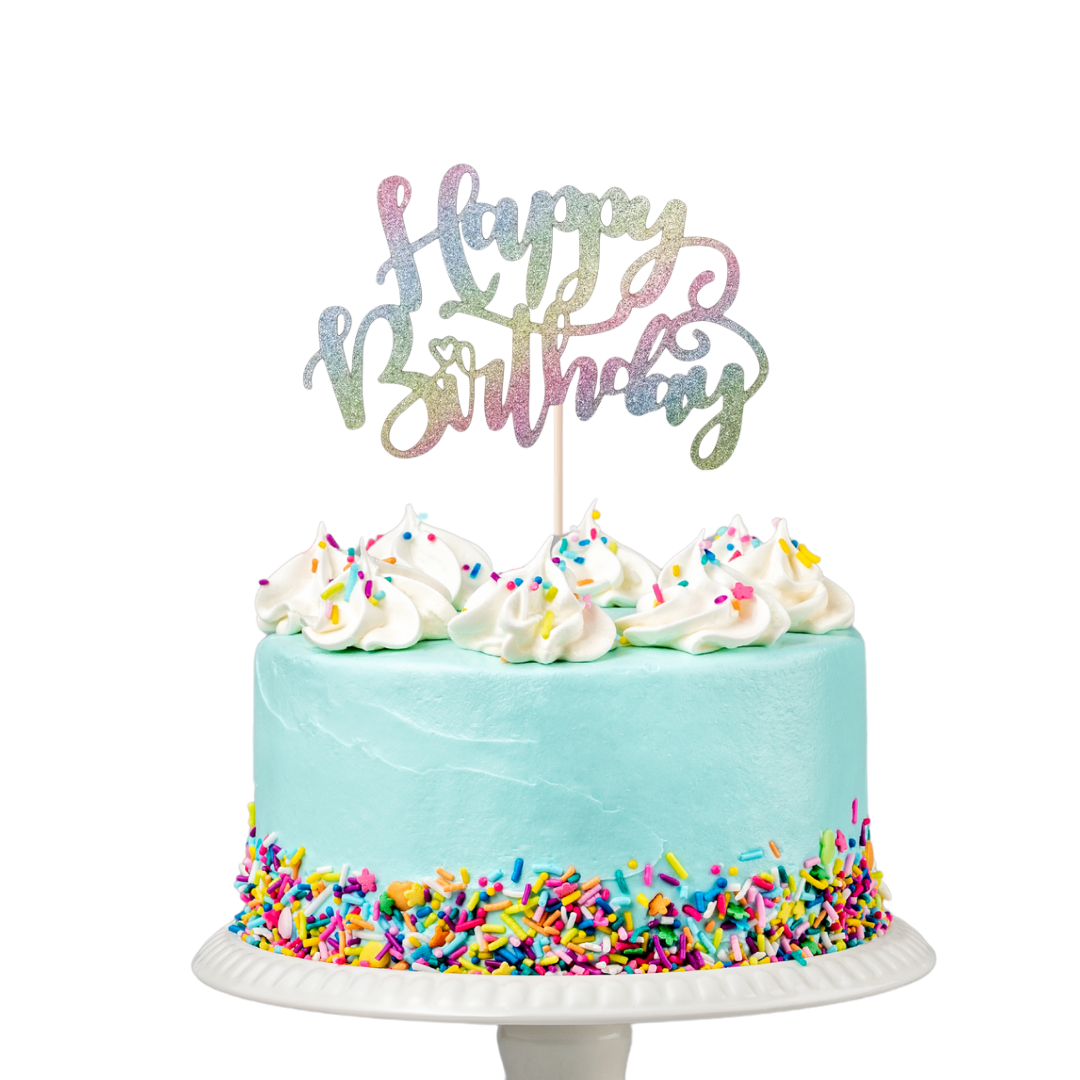 1pcs Rainbow Happy birthday cake Topper