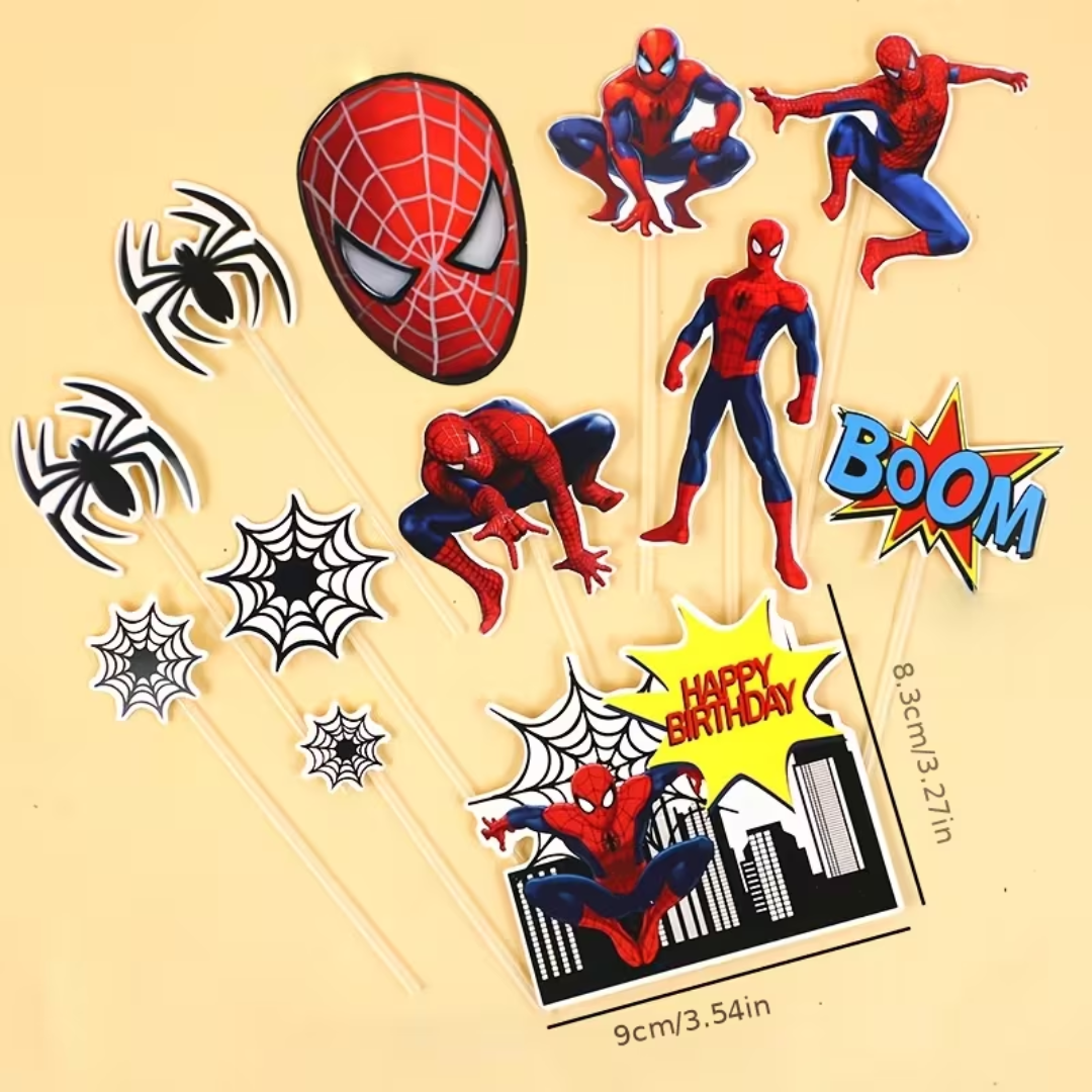12pcs Spiderman Cake Topper