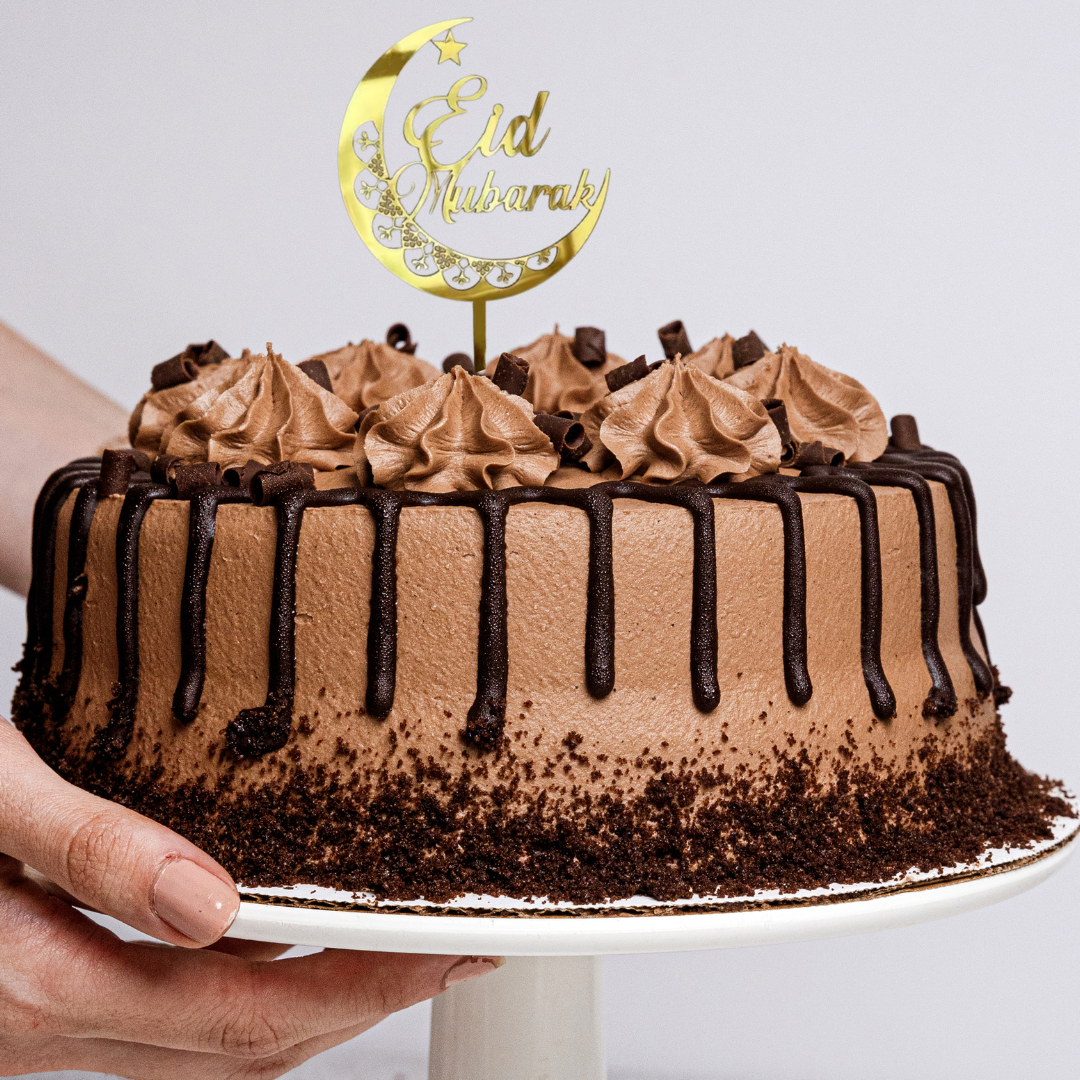 Gold Acrylic Eid Mubarak Cake Topper