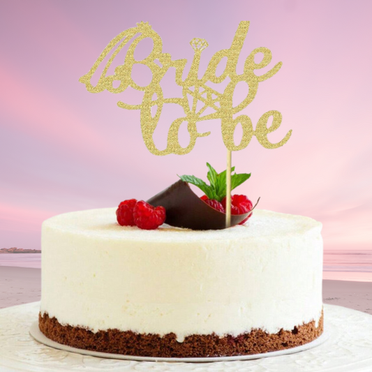 Gold Bride to be Cake Topper