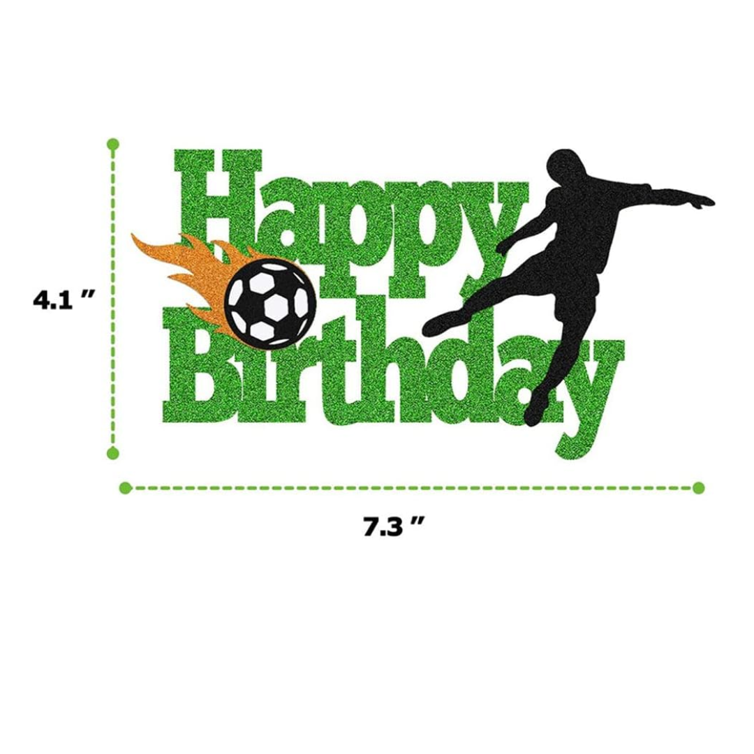 1Pc Paper Happy Birthday Football Cake Topper