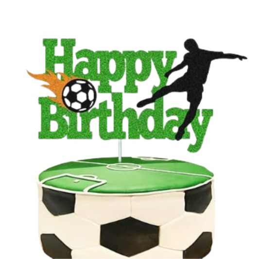 1Pc Paper Happy Birthday Football Cake Topper