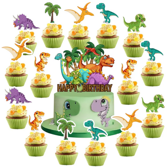 25pcs Dinosaur Cake Topper