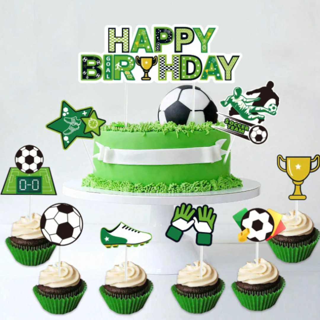 17pcs Football Theme Cake Topper