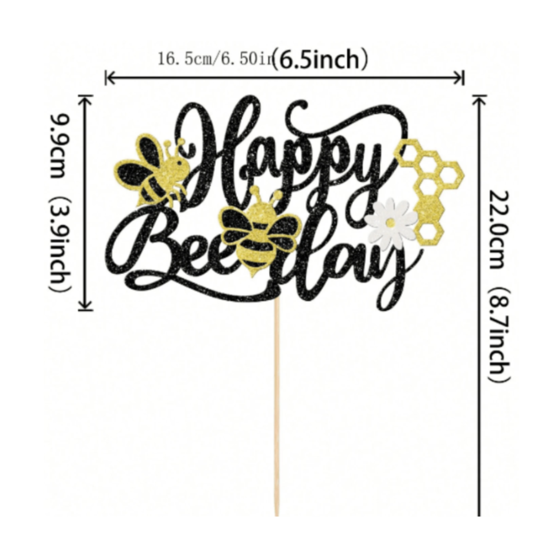 Happy Bee Day Cake Topper