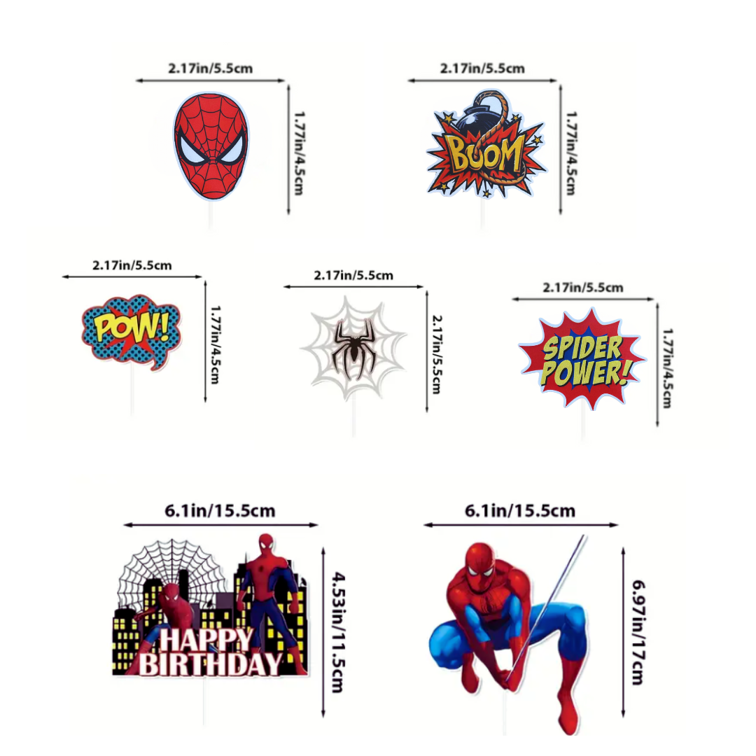 7pcs Spider-Man Cup Cake Topper