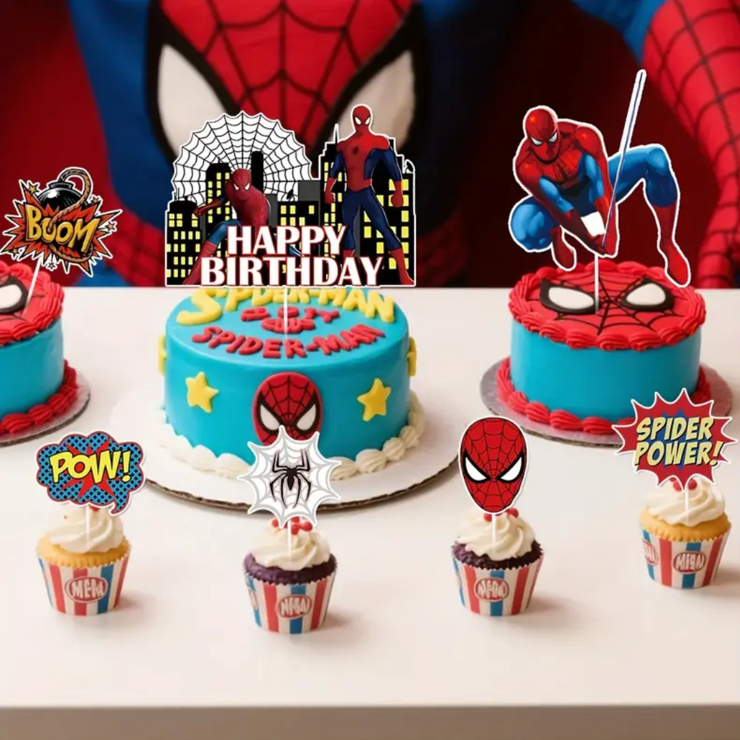 7pcs Spider-Man Cup Cake Topper