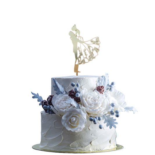 Mr. & Mrs. Gold Wedding Cake Topper