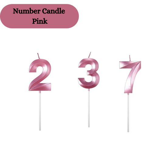 Pink Number Candle