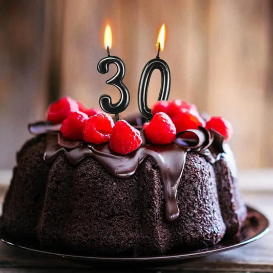 Black Number Cake Candle