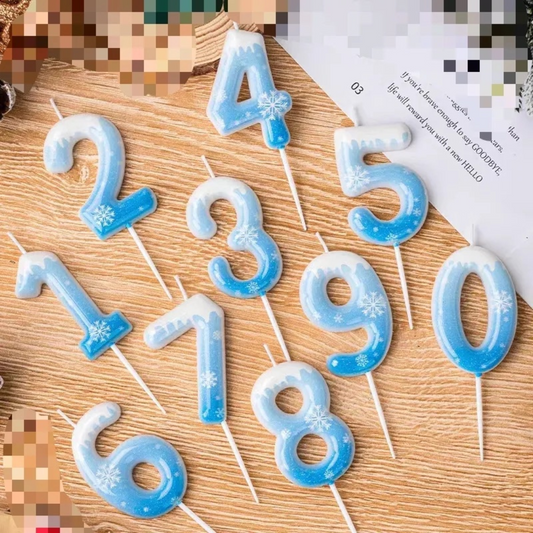 Frozen or Snowflake Number Candle