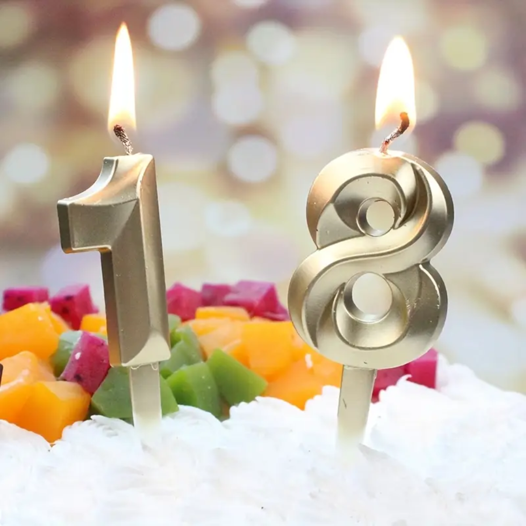 Gold Number candle 0 to 9