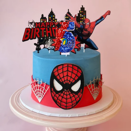 Spiderman Theme Number Candle
