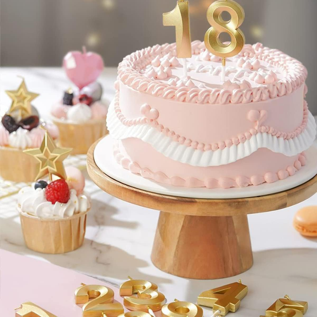 Gold Number Cake Candle