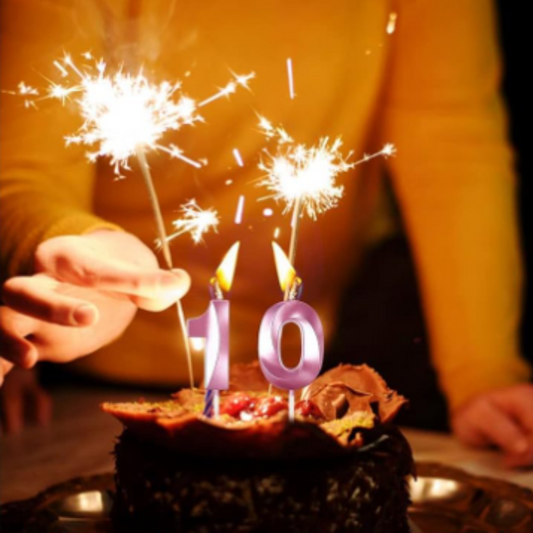 Purple Number Candle