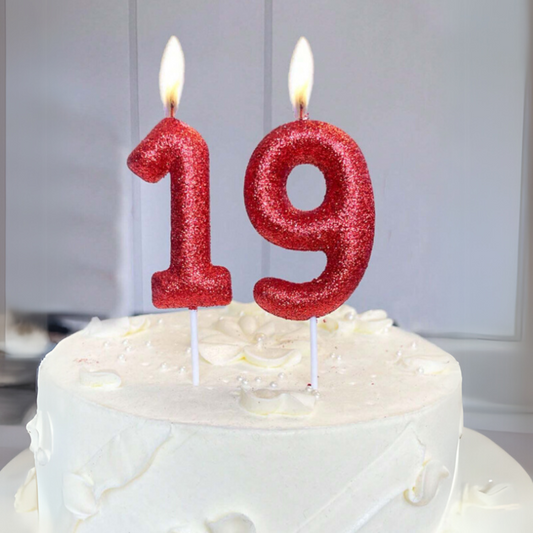 Glitter Red Number Candle