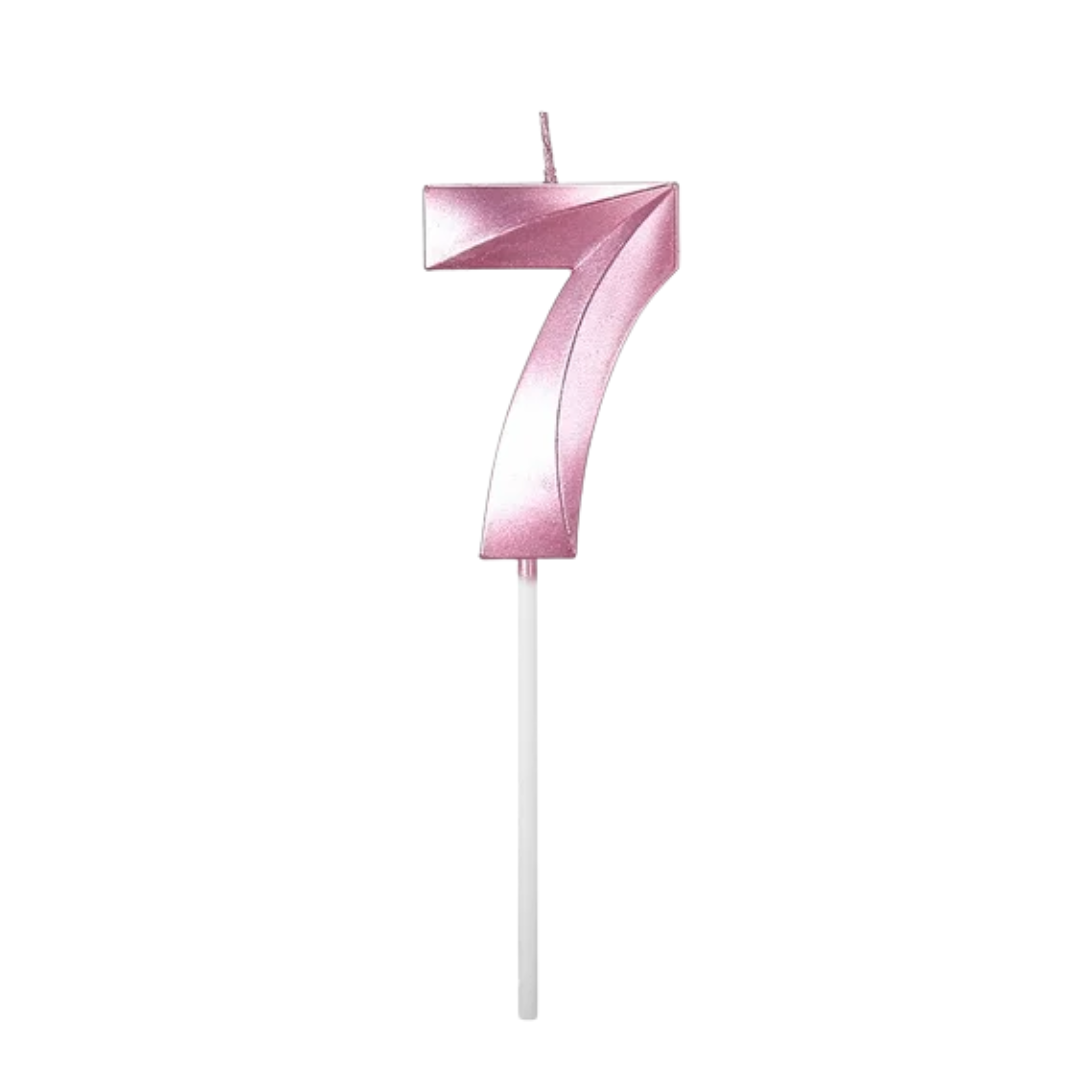 Pink Number Candle