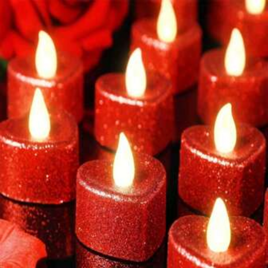 Glitter Red Flameless Romantic Led Candles