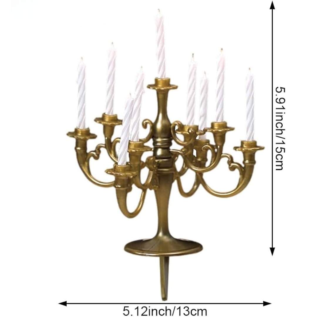 Bronze Candelabra Cake Candle Stick Holder with Candle