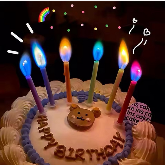 6pcs Coloured Flame Candles