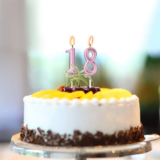 Pink Number Cake Candle 0-9