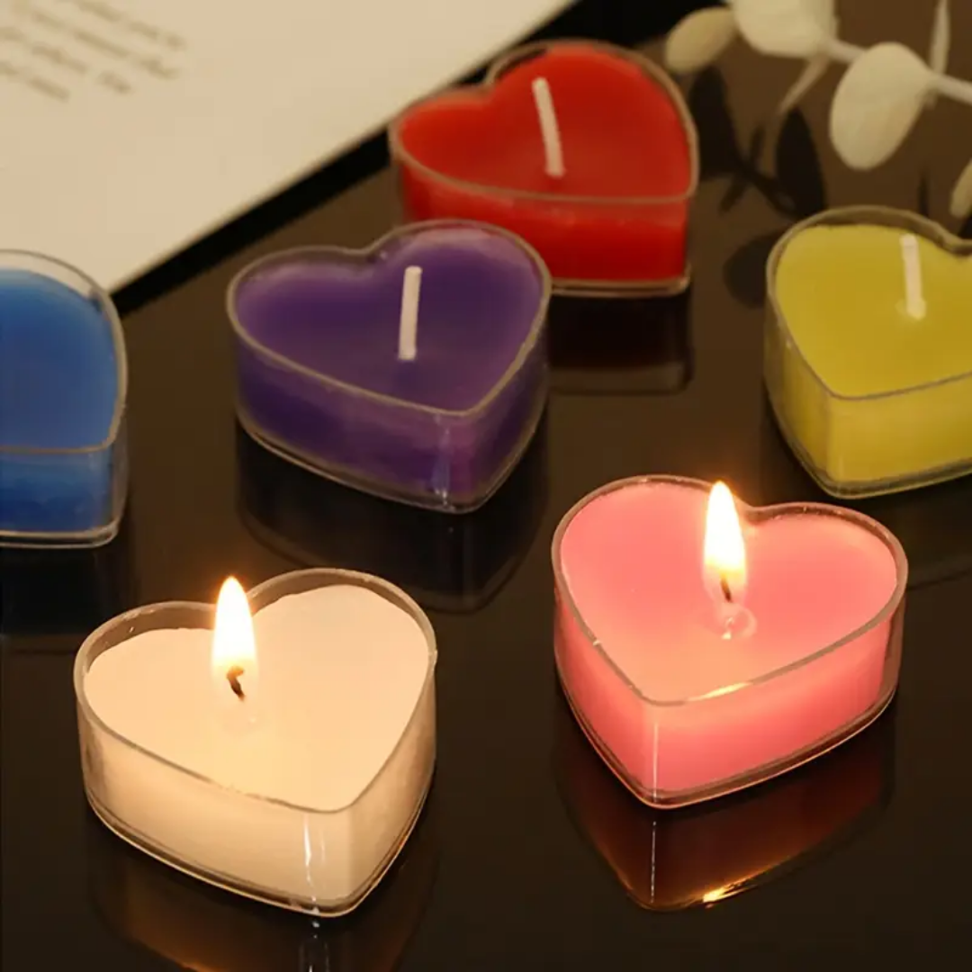 9pcs Heart-shaped Aromatherapy Candles Anniversary, Valentines Day Celebration