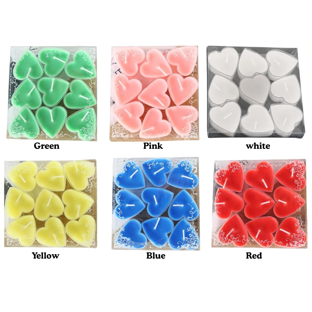 9pcs Heart-shaped Aromatherapy Candles Anniversary, Valentines Day Celebration