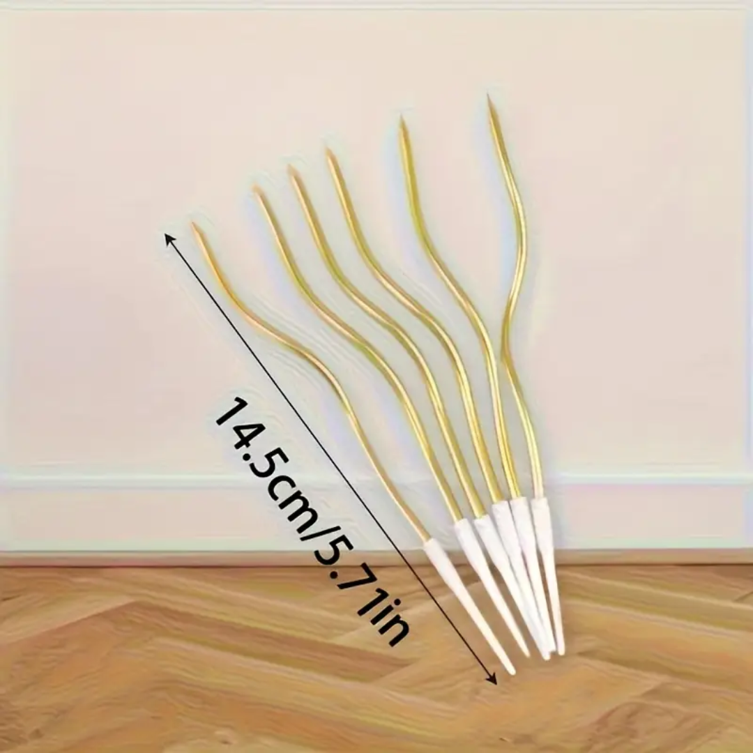 6pcs Gradient Curve Spiral Candles