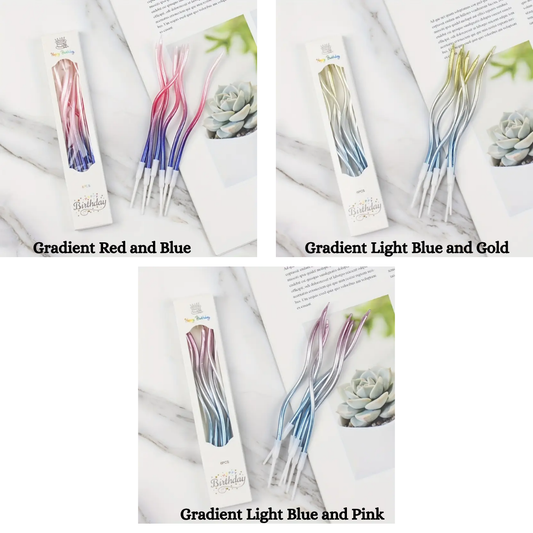 6pcs Gradient Curve Spiral Candles