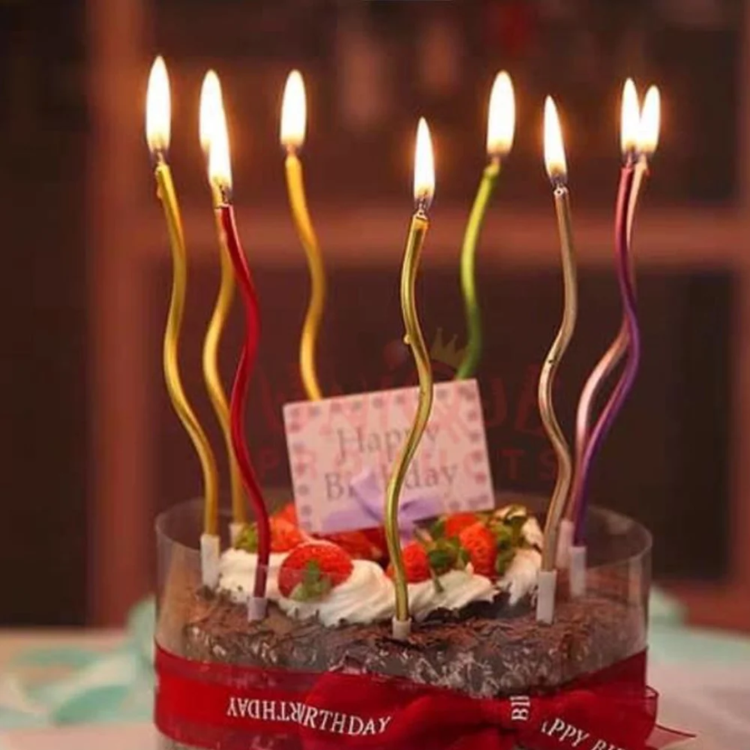 6pcs Curved Cake Candle