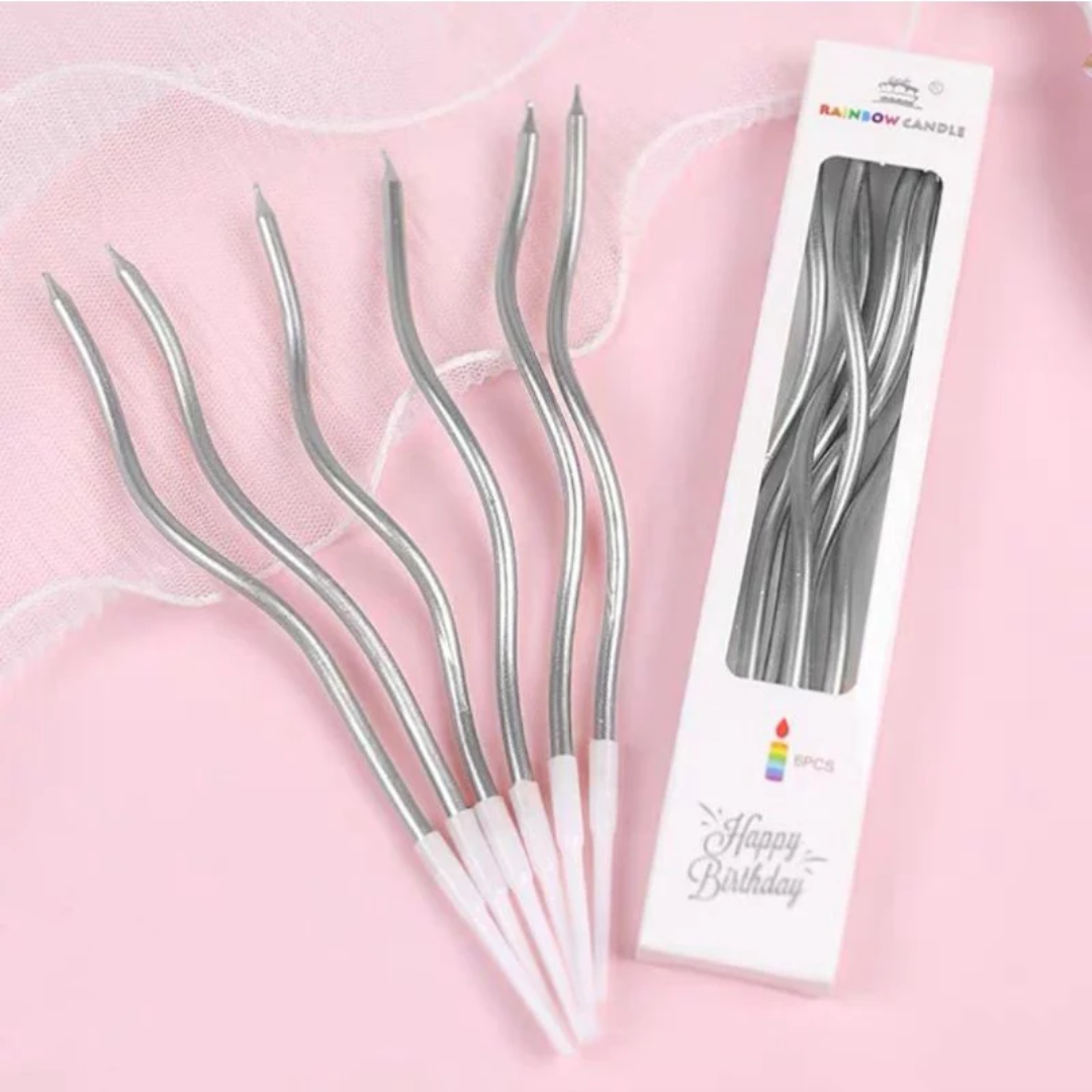 6pcs Curved Cake Candle