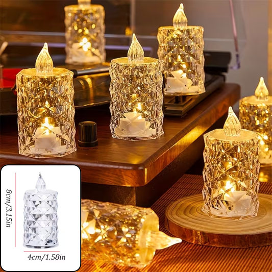 1pcs 8cm Led Crystal Candle with Battery