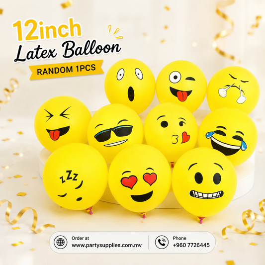 12inch 1pcs Random Emoji Yellow Latex Balloon